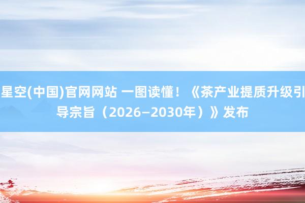 星空(中国)官网网站 一图读懂！《茶产业提质升级引导宗旨（2026—2030年）》发布