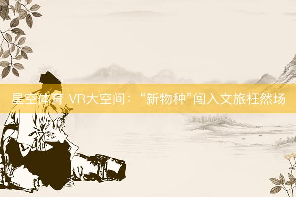 星空体育 VR大空间：“新物种”闯入文旅枉然场