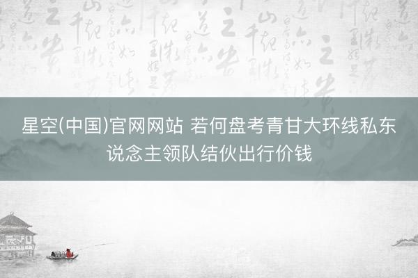 星空(中国)官网网站 若何盘考青甘大环线私东说念主领队结伙出行价钱