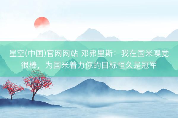 星空(中国)官网网站 邓弗里斯：我在国米嗅觉很棒，为国米着力你的目标恒久是冠军