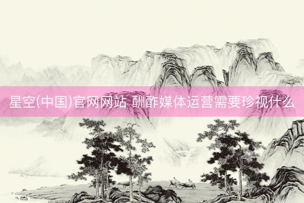 星空(中国)官网网站 酬酢媒体运营需要珍视什么