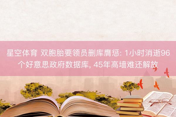 星空体育 双胞胎要领员删库膺惩: 1小时消逝96个好意思政府数据库， 45年高墙难还解放