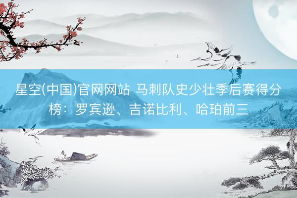 星空(中国)官网网站 马刺队史少壮季后赛得分榜：罗宾逊、吉诺比利、哈珀前三