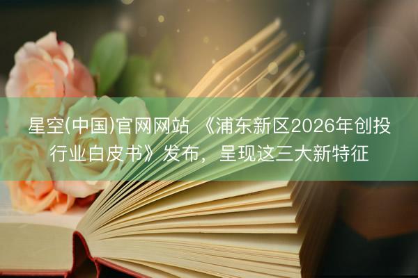 星空(中国)官网网站 《浦东新区2026年创投行业白皮书》发布，呈现这三大新特征