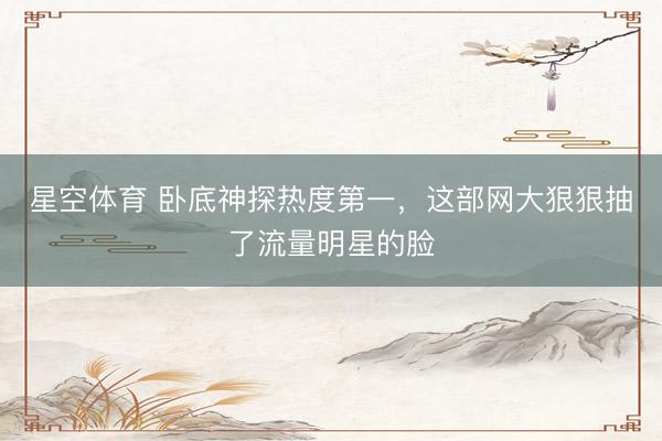 星空体育 卧底神探热度第一，这部网大狠狠抽了流量明星的脸