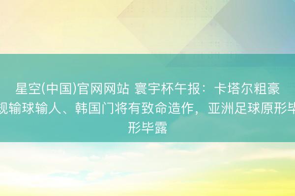 星空(中国)官网网站 寰宇杯午报:卡塔尔粗豪犯规输球输人、韩国门将有致命造作,亚洲足球原形毕露
